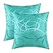 CaliTime Throw Pillow Covers Pack of 2 Modern Shining & Dull Contrast Circles Rings Accent Geometric Cushion Cases Shells for Couch Sofa Home Decor 18 X 18 Inches Turquoise