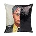 Merrycolor The Office Sequin Pillow Cover Dwight Schrute Magic Reversible Mermaid Throw Pillow Cover for Couch Decorative Cushion Cover Gifts 16 x 16 Inches (D Black)