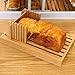 Bamboo Manual Adjustable Foldable Bread Machine Bread Slicer For Homemade Bread With Crumb Catcher Tray AND Eliminating The Generation Of Wood Chips By ISINO