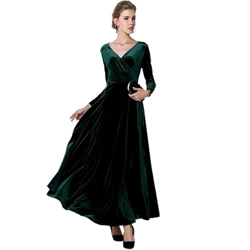 Hunter green long sleeve velvet dresses for women Hunter green long sleeve velvet dresses for women