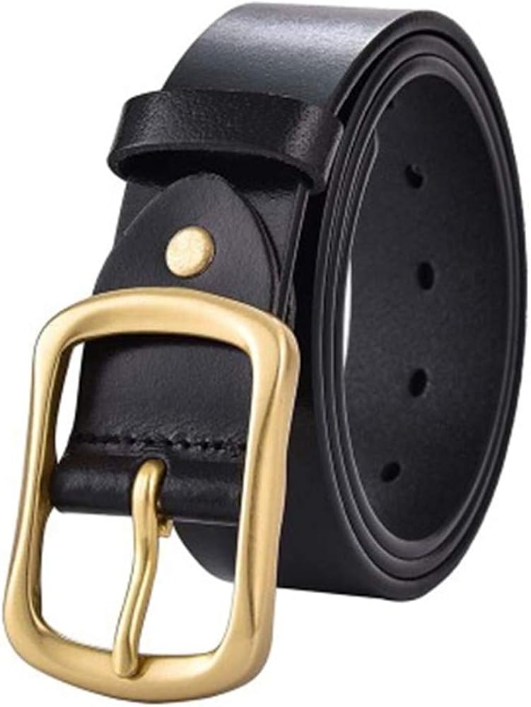 Men's Belt Genuine Leather Causal Dress Belt for Men (Black, 32"34