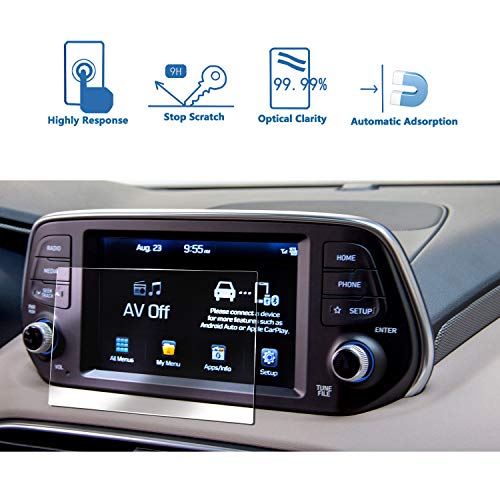 LFOTPP Navigation Screen Protector for 2019 Santa Fe 7 Inch, Clear Tempered Glass Car Display Touch Infotainment Screen Scratch-Resistant Extreme Clarity