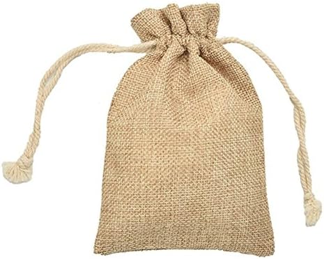 CMJ™ 5 x Small Burlap Jute Hessian Wedding Favor Gift Bags Drawstring Sack Pouch 7 x 9cm UK Seller