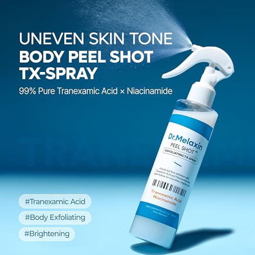Dr.Melaxin Tranexamic Acid Body Exfoliating Spray – Brightening Treatment with Niacinamide for Uneven Skin Tone & Smooth Skin, 200ml