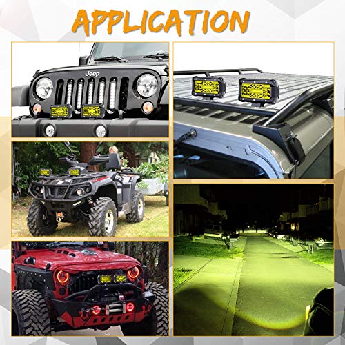 image for Yellow LED Pods Swatow Industries 2PCS 140W 3000K 5 Inch LED Light Bar