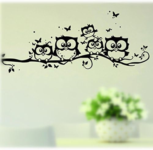 Decals for Kids Rooms, FIRERO Kids Vinyl Cartoon Owl Butterfly Wall Sticker Decor
