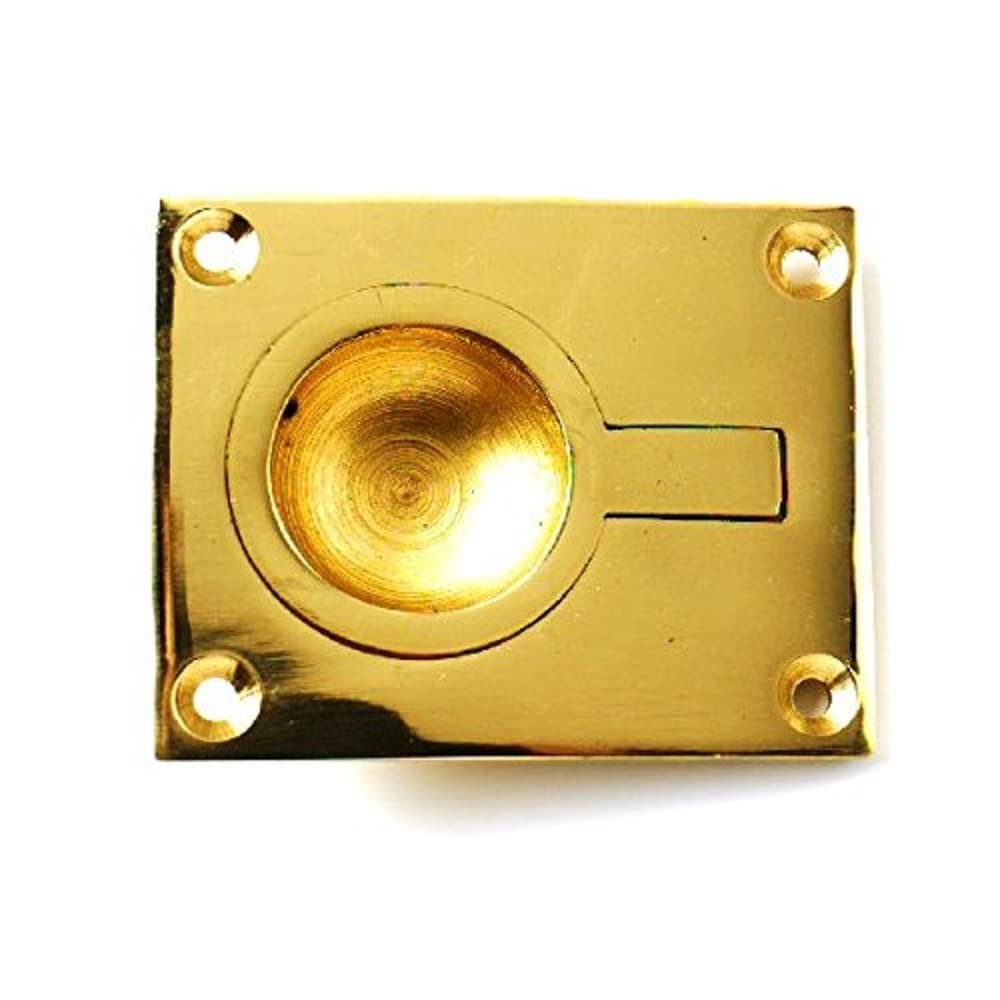 Merriway BH02593 Solid Brass Flush Ring Pull - Large