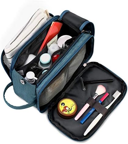 Gonex Travel Toiletry Bag with Dual-Way Zippers Dopp Kit for Men Women Toiletries Makeup Bag Cosmetic Organizer Shaving Bag for Business Trip (Blue) 5 Gonex Travel Toiletry Bag with Dual-Way Zippers Dopp Kit for Men Women Toiletries Makeup Bag Cosmetic Organizer Shaving Bag for Business Trip (Blue)