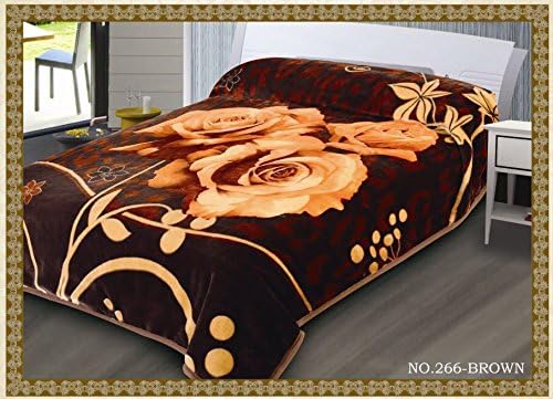 Heavy Blankets, Soft Warm 2 Ply Double Sided Blankets Double & King Size, In Bag (266-Brown)