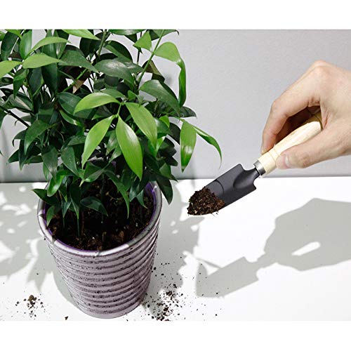 Huture Mini 3pcs Durable Spade Shovel Rake for Plant Potted Flowers Seedlings Loose Soil Erramientas Bonsai Wooden Handle Perfect Size for Little Hands Light Use Indoor Outdoor Gardening Care Gifts - Thumbnail 7