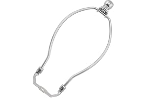 OZXNO 7 Inch Lamp Shade Harp Holder Horn Frame Lamp Shade Bracket with Light Base and Ball Lamp Finial DIY Lighting Replacement Accessories for Table/Floor Lamps (Silver)