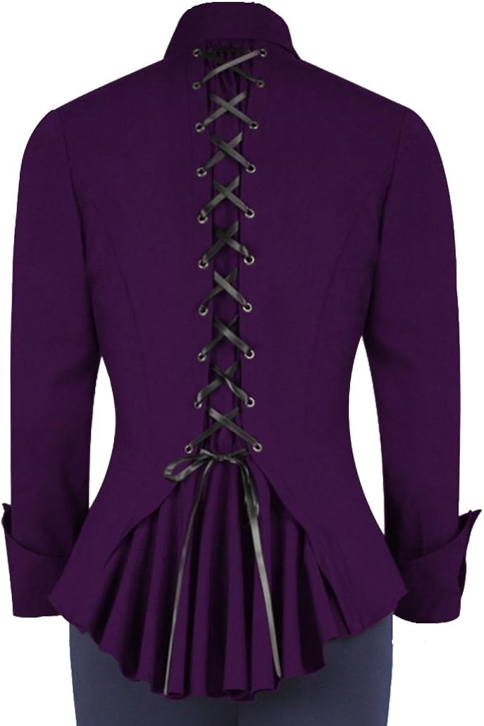 purple ruffle blouse