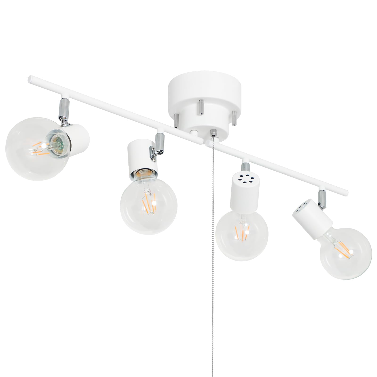 Haian Support シーリングライト 4灯 スポットライト 天井照明 E26 LED電球対応 【電球別売】 角度調節 折り畳み可 吊り下げ照明 インテリアライト おしゃれ リビング 照明器具 白商品画像