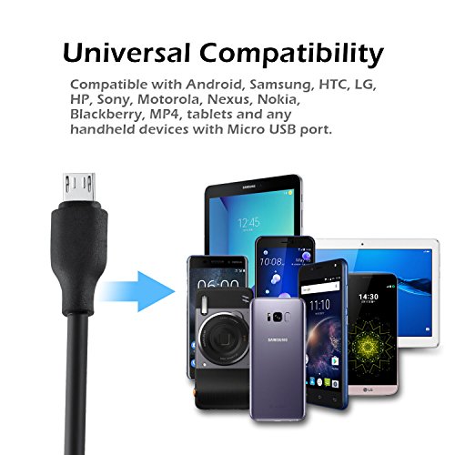 HAMSWAN Cable Charger 1M Micro USB Cable Soft Flexible Antifreeze Anti-pulls Tangle-free High Speed Sync and Charging Cable for Android Samsung HTC Nokia Sony and more (Black) - Thumbnail 5