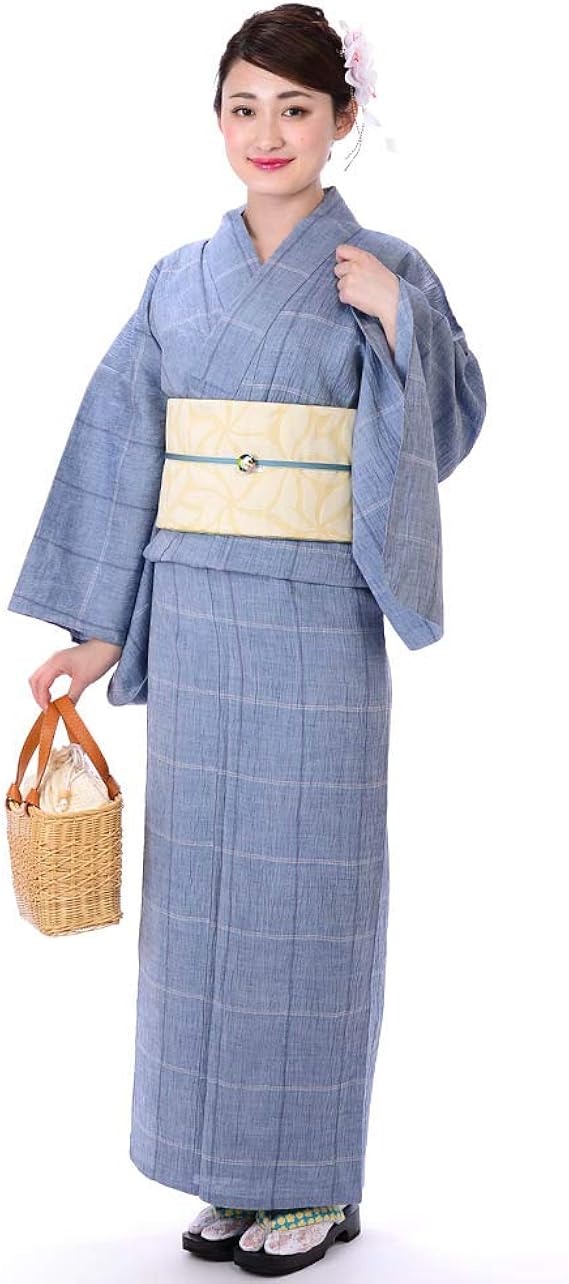 Amazon 夏着物 綿 麻着物 単衣 楊柳 浴衣 通販