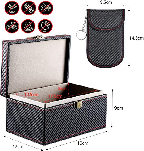 MOCOLI Auto Key Signaal Blocker, Grote Faraday Box voor Autosleutels+2 Pack Faraday Pouch, Fob Opbergdoos Keyless Auto's… - Afbeelding 3