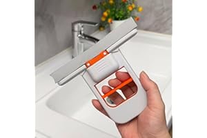 Handheld Mop with 3 Sponges, Quick-Clean Foldable Space-Saving, Durable Plastic, Compact for Home Kitchen Bathroom Office, Wh