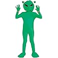 fun shack Kids Alien Costume, Green Alien Outfit for Boys and Girls, Halloween Dress-Up for Kids