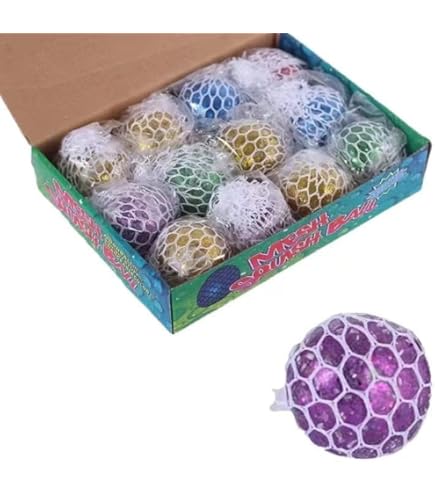 Tobar Neon Diddy Squish Ball Tactile Fidget Toys (Pack Of 3), 5.4 X 5.4 X 5.4 Cm