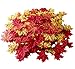 Bassion 500 Pcs Assorted Mixed Fall Autumn Colored Artificial Fake Maple Leaves for Weddings, Thanksgiving Decorations, Events and Decorating