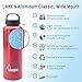 Laken Classic Aluminum Water Bottle, Wide Mouth with Screw Cap and Loop, BPA Free, Made in Spain, 34oz, Granite