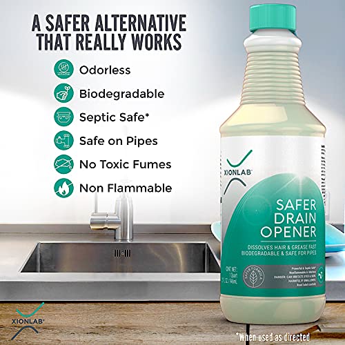 XionLab Safer, Greener Drain Clog Remover IndustrialStrength Liquid