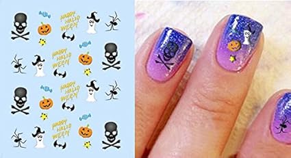 Amazon ハロウィーン フルラップネイルアート水転写シートシール