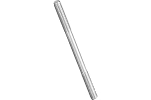 METALLIXITY Double End Threaded Stud Screw(M8 x 140mm) 3Pcs, Equal Thread Length Rods & Studs 304 Stainless Steel - for House Maintenance Craft Loom, Silver Tone