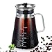 Aquach 34 Oz Cold Brew Coffee & Iced Tea Maker – Airtight Lid, Dishwasher Safe, Borosilicate Glass Caraf