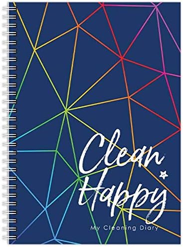 My Cleaning Diary, 12 Months, Week-to-View, Undated, Colourful, A5, Planner, Notebook, Checklist, Organiser, Book, to Do (Rainbow)