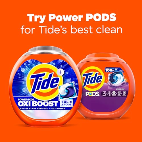 TIDE PODS LIQUID LAUNDRY DETERGENT SOAP PACS, HE COMPATIBLE, POWERFUL 3-IN-1 CLEAN IN ONE STEP, BUILT IN STAIN REMOVERS, SPRING MEADOW SCENT, 76 COUNT