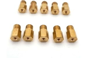 10pcs Motorcycle Carburetor Large Hex Type Main Jets 5.2mm Compatible with 4/042 VM TM TMX RX100 AX100 TM24 27 28 18-1142(50-