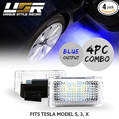 Brightest Ocean Blue Usr Edition X4 Pcs Led Interior Light Fit For Tesla Model 3 Model S Model X