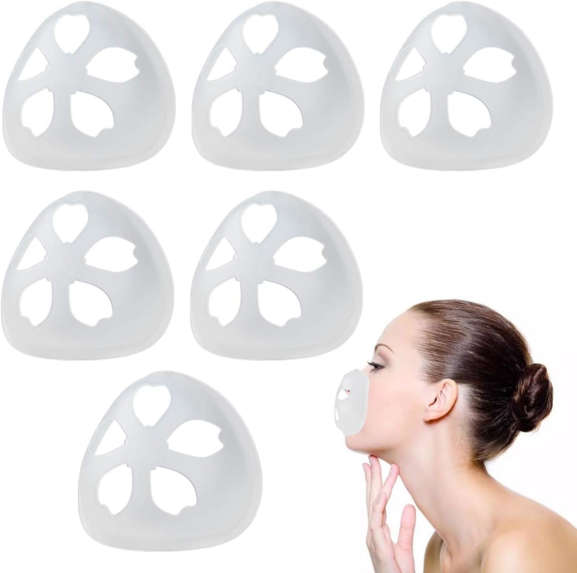 Lipstick Protection Bracket Internal Protection Bracket Tailored for The Nose and Mouth can Increase Breathing Space and can be reused (6): Health & Personal Care