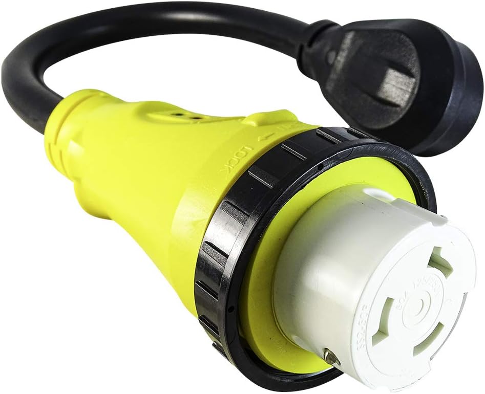 Marvine Cable RV 30A to Shore Power Cord Adapter 30Amp Hand Male TT-30P to Marine 50Amp Lock Female SS2-50R : Sports & Outdoors