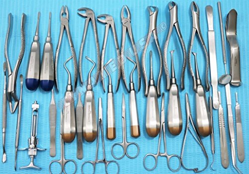 New German Stainless 74 PCS Oral Dental Extraction EXTRACTING Elevators Forceps - Thumbnail 2