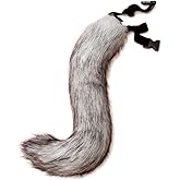 DRESHOW Fox Fur Tail Fake Fur Tail Dog Tail Cosplay Party Costume Super Huge Fluffy Tail for Adult