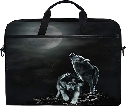Full Moon Night Wolf Estuche para Laptop Bolso Bandolera ...