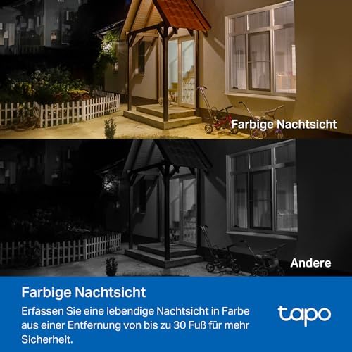 C410 KIT Solar Überwachungskamera Aussen Akku, 2K 3MP, Farbnachtsicht, MicroSD-Speicher, 6400-mAh Nicht entfernbarer Akku, Zwei-Wege-Audio, Personenerkennung, Alexa&Google Assistant, 2,4 GHz