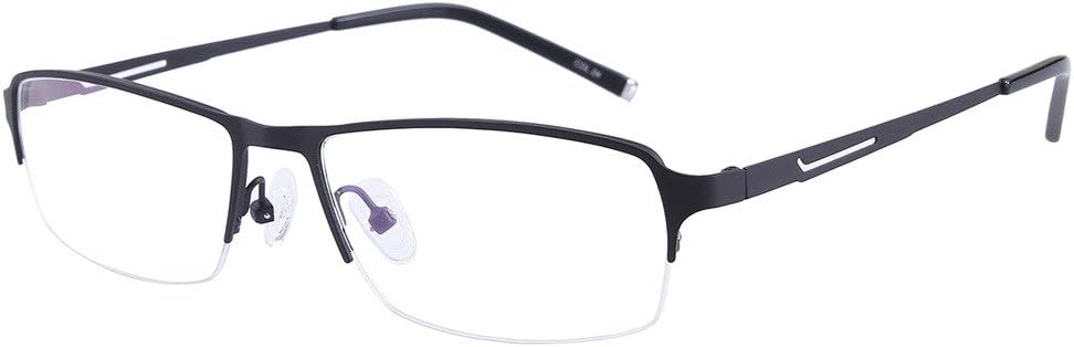 Southern Seas Photochromic -0.75 Distance Glasses Half Rim Myopia Black Frame Unisex Spectacles