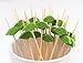 PuTwo Cocktail Picks Handmade Bamboo Toothpicks 100ct 4.7” Green Leaves