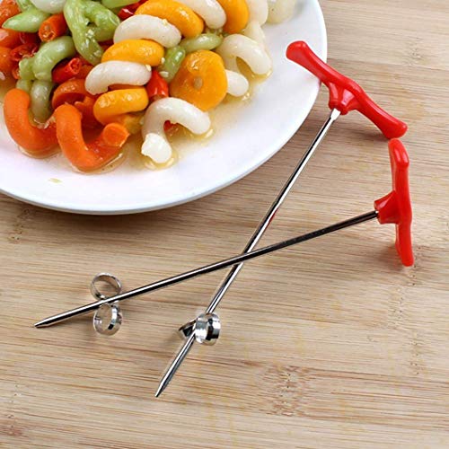 KABB Vegetables Carving Tool Potato Carrot Cucumber Salad Chopper Manual Screw Slicer Cutter Spiralizer, Red - Thumbnail 5