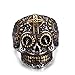 AUMRET Halloween Skull Stainless Steel Simulated Silver Gothic Cross Titanium Steel Ring (9)
