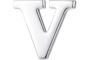 HONEY BEAR Initial Alphabet Letter Lapel Pins Collar Badge Brooches for Mens/Womens Shirt Dress Decoration Silver