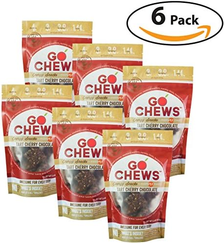 Momme Meals Large-Go Chews Tart Cherry Chocolate - Healthy Snacks for Adults &amp; Kids - Organic &amp; Allergen Friendly Ingredients - No Dairy, Soy or Peanuts - Gluten Free Snacks - 5.6 Ounces (Pack of 6)