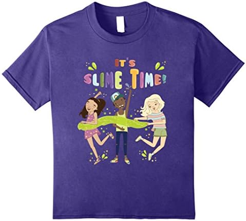 Kids Slime Kit Homemade "Its Slime Time" T Shirt 12 Purple