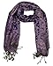 Peach Couture Elegant Double Layer Reversible Paisley Pashmina Shawl Wrap Scarf Grape