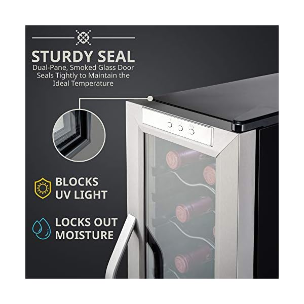 Ivation-12-Bottle-Compressor-Wine-Cooler-Refrigerator-wLock-Large-Freestanding-Wine-Cellar-For-Red-White-Champagne-or-Sparkling-Wine-41f-64f-Digital-Temperature-Control-Fridge-Stainless-Steel