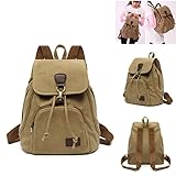Canvas Backpack,Charminer Casual Vintage Backpack Unisex Rucksack Satchel Bookbag, Mountaineering Bag Khaki