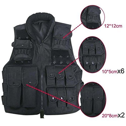 360 Tactical Police Military SWAT Entry Law Enforcement Assault Utility Vest Chest Vest (Black) - Thumbnail 3